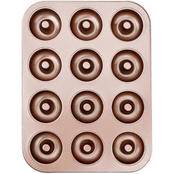 Hloise Moule Donut Antiadhsif de 12 Tasses Baking Pan pour Gteaux en Forme Donut Beignet Bagel Babas 35 * 26 cm