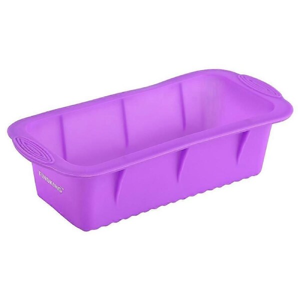 FINDKING DlY Silicone Rectangle Cake Mold Loaf Toast Bread Baking Tools for Homemade Purple