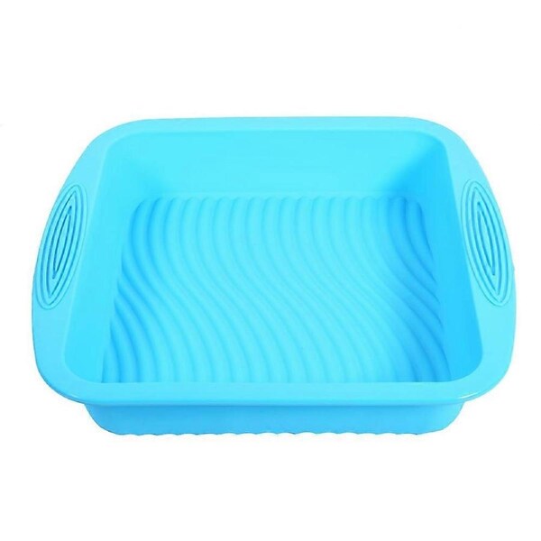 Rectangle Shape Silicone Bread Cake Mold NOn Stick Bakeware Baking Pan Mould DIY (Blue)