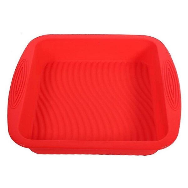 Rectangle Shape Silicone Bread Cake Mold NOn Stick Bakeware Baking Pan Mould DIY (Red)