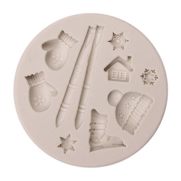 Christmas Style Series Chocolate Mould Deer Pine Cone Bear DIY Silicone Cake Mold 01#