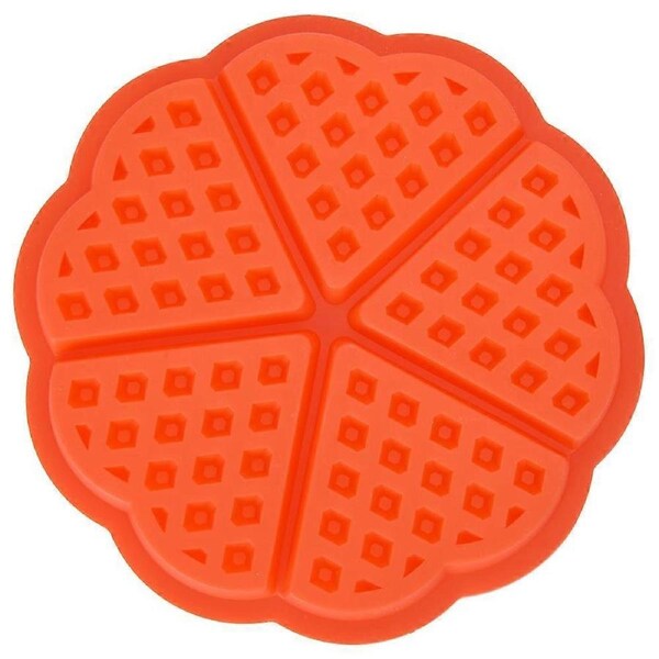 5 Cavity Silicone Nestle Waffles Mold Cake Chocolate Pan Muffin Breakfast Baking Mould (Round)
