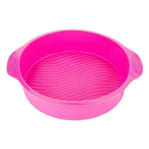9 Inch Silicone Cake Mold Round Shape Various Baking Pan for Oven (Pink)