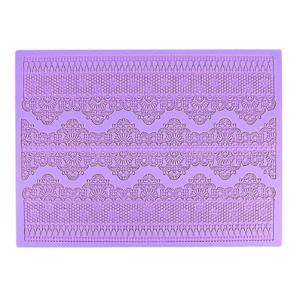 Silicone Mat Fondant Cake Decorating Styling Tools Silicone Lace Mold Flower Pattern Purple