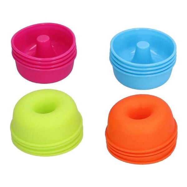 16pcs Donut Mold Bright Colors Reusable Cleanable Reliable Baking Cups for Pastries Puddings