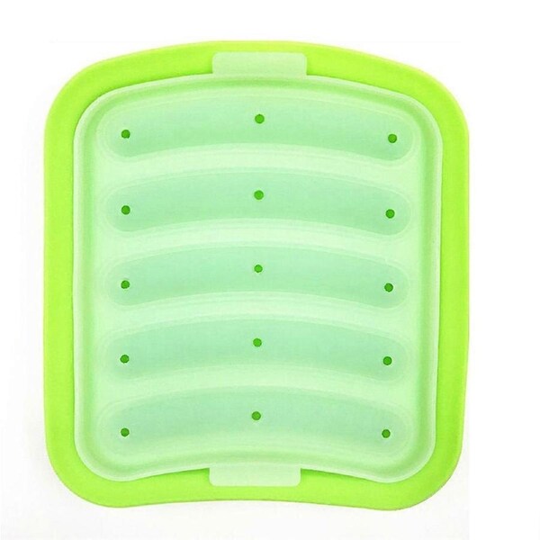 Food Grade Silicone DIY Sausage Making Mold Baby Food Supplement Baking Tools (Green)
