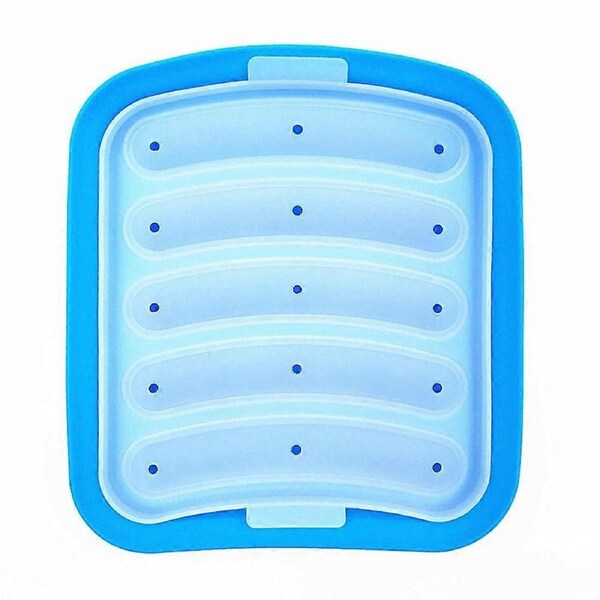 Food Grade Silicone DIY Sausage Making Mold Baby Food Supplement Baking Tools (Blue)