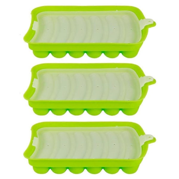 3PCS Sausage Hot Dogs Silicone Mold DIY Ham Making Mould Baby Food Supplement Baking ToolsGreen
