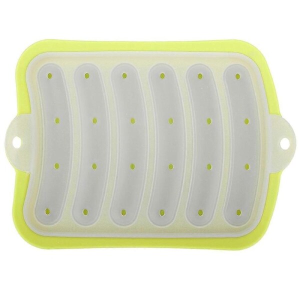 6 Cavity DIY Silicone Sausage Making Mold Ham Hot Dog Mould Microwave Oven Kitchen Baking ToolGreen