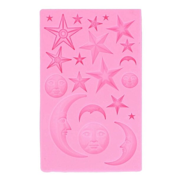 Sun Moon Star Cake Fondant Molds Silicone Cupcake Decoration Molds for Pudding Ice Cream