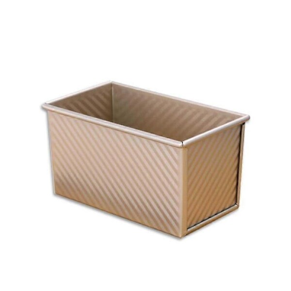 Non-Stick Bakeware for Baking Bread, Carbon Steel Corrugated Bread Toast Box Mold Baking Cake Mold for Oven Baking -Gold