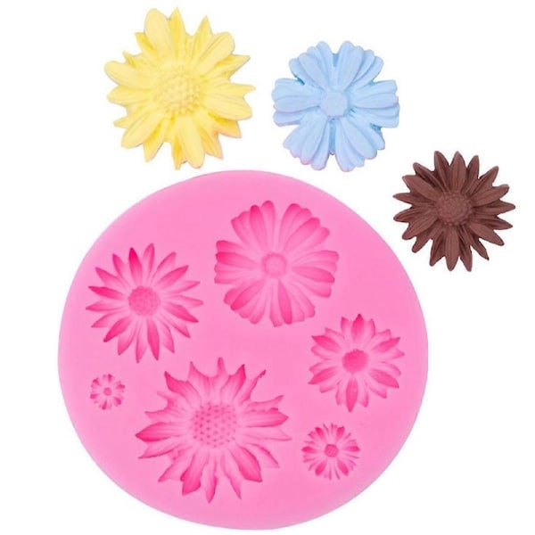 Flower Silicone Moulds Fondant Silicone Molds Sunflower Silicone Molds Cookie Buiscuit Baking Molds Fondant Chocolate Molds DIY Cookie Mold Wedding Ba