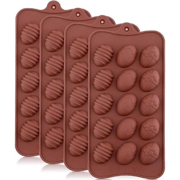 Tizzy Set of 4 Easter 3D Silicone Cake Mold for 15 Eggs/Chocolates Cupcakes/Tartlets 22x10.5cm
