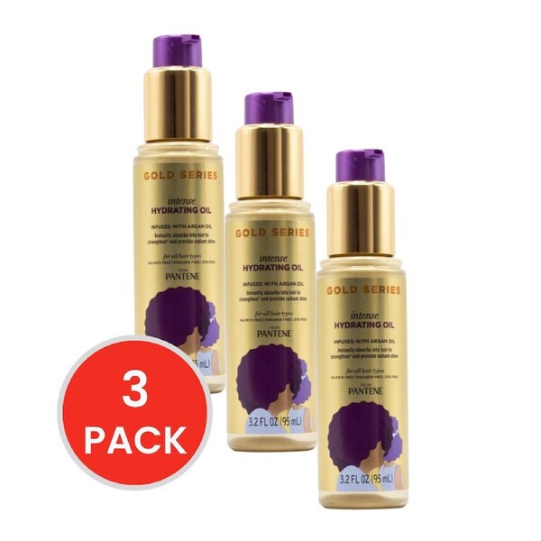 Pantene Gold Series Intense Hydrating Oil Argan Infused 95mL (3 Pack)
