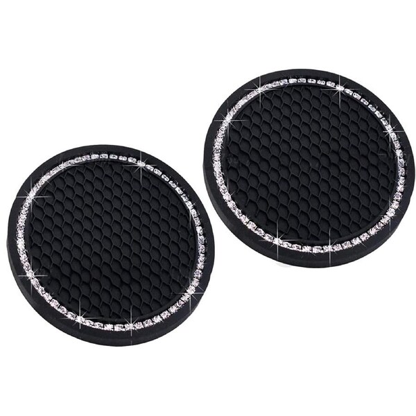 2pcs Bling Car Cup Holder Coaster Anti-slip