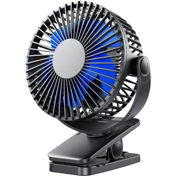 360° Rotate Portable Clip on Fan,3 Speed Quiet Rechargeable Mini Table Fan, for Home Office Stroller Camping