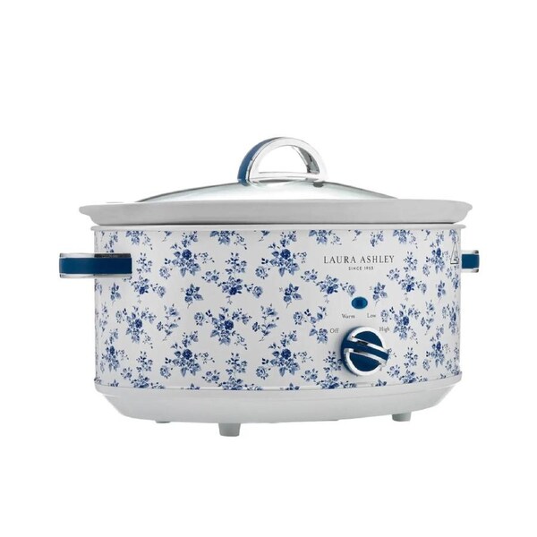 Laura Ashley 6.5L Slow Cooker - Soup Stew Casserole Curry Pudding Maker - 3 Heat Overnight Cooker Family Meal Maker