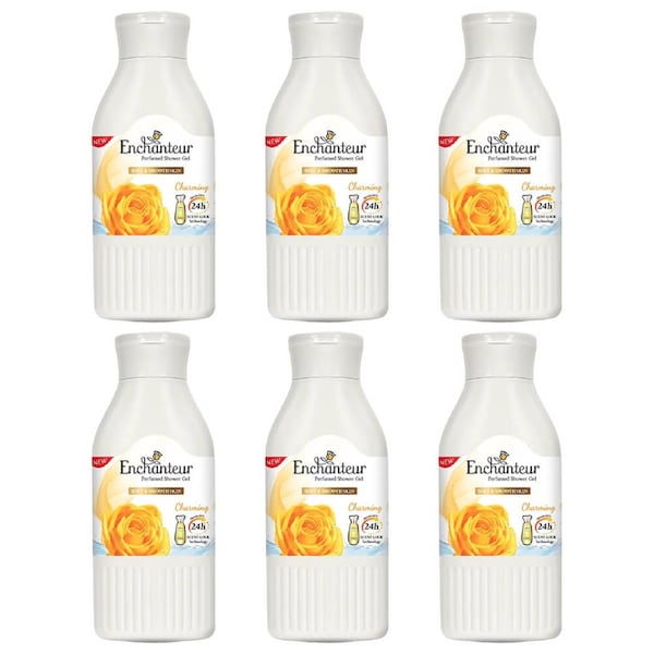Enchanteur Charming Perfumed Shower Gel 200ml x 6 Pack with Silk Proteins