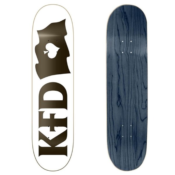 Kfd Logo Adventure Skateboard Deck Epoxy Flagship White Deck Width 8in