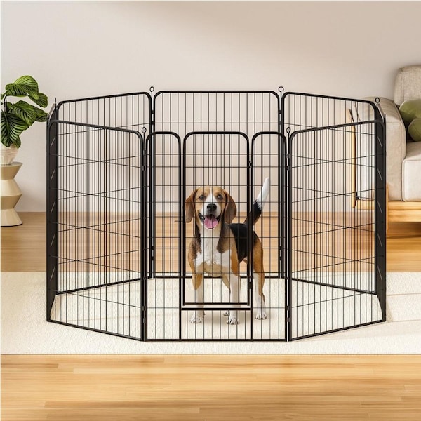 i.Pet Pet Dog Playpen 48" Enclosure 8 Panel Cage Kennel Puppy Fence Play Pen