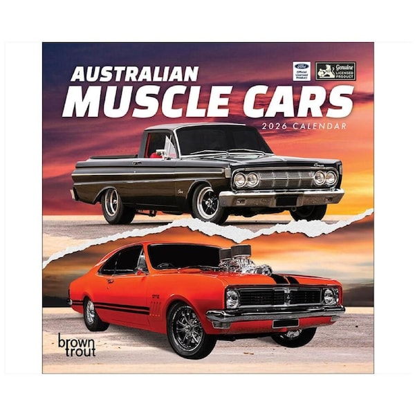 2026 Calendar Australian Muscle Cars Square Wall, BrownTrout A05890