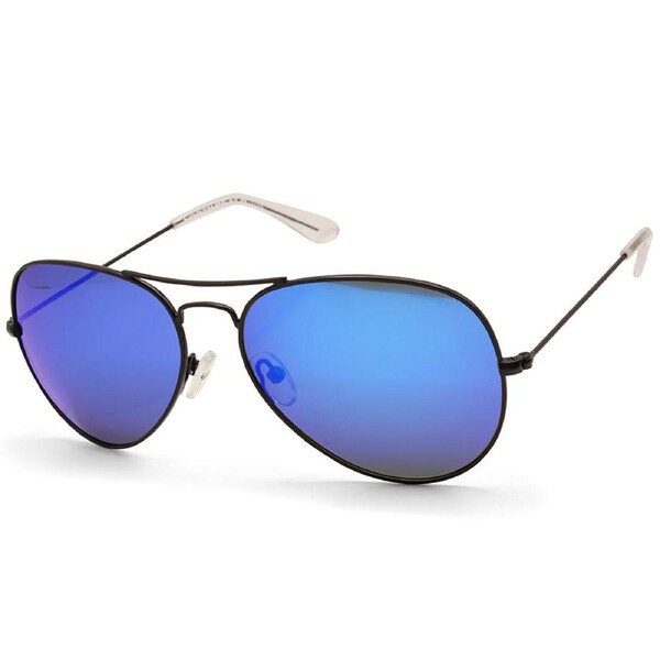 North Beach Char Satin Black/Blue Mirror Polarised Unisex Sunglasses