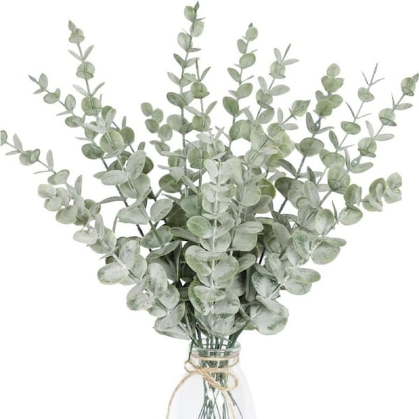 Tiyard 18pcs Eucalyptus Stems Artificial Eucalyptus Leaves Stems Artificial Fake Flowers for Home Office Flowers Bouquet Centerpiece Wedding Decoration Christmas Decor 2025