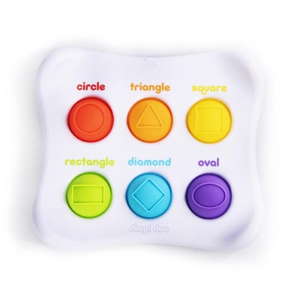 Fat Brain Toy Co Dimpl Duo 1-4y Kids/Baby Shape/Colour Pop Silicone Sensory Toy