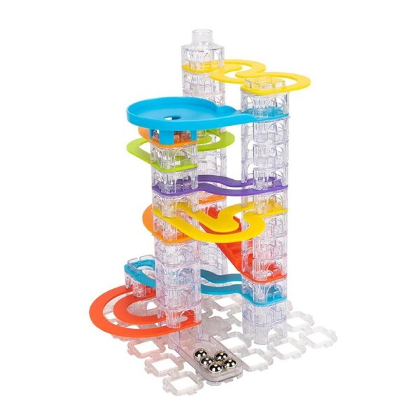 73pc Fat Brain Toy Co Trestle Tracks Marble Run Builder Edition Set Kids Toy 8y+