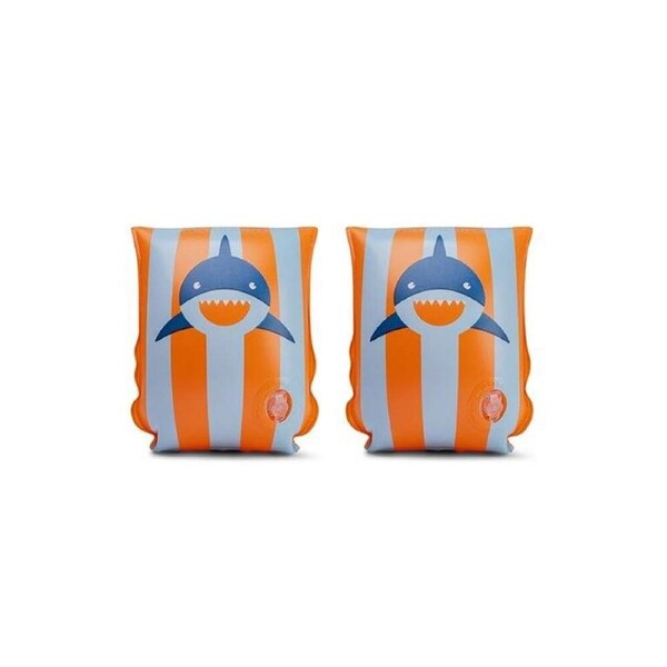 2pc Swim Essentials Kids/Children Inflatable Arm Bands Tropic Shark Orange 2-6y