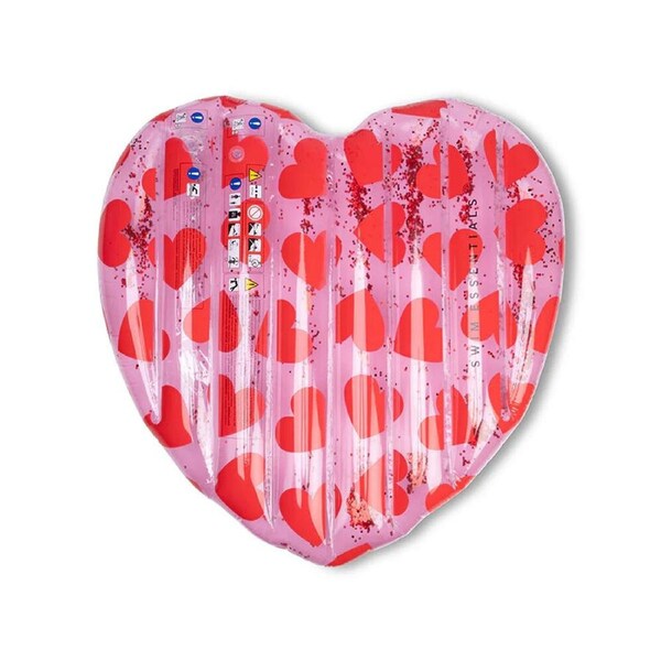 Swim Essentials Kids Inflatable Ride On Pool Float Raft Hearts Heart 6y+