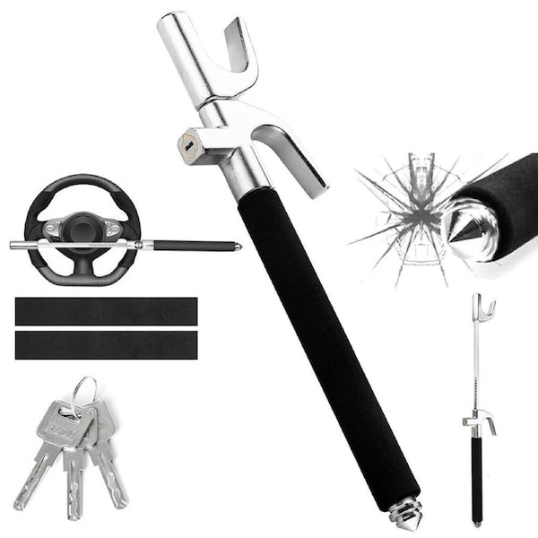 Car Steering Wheel Lock Anti Theft Security Wheel Clamp Extendable Heavy Duty