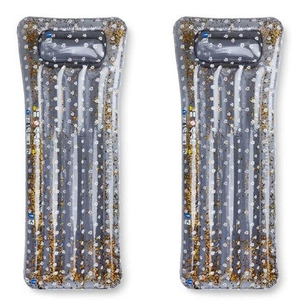 2PK Swim Essentials Inflatable Lie On Beach Pool Floater Daisy Flowers 177cm 6y+