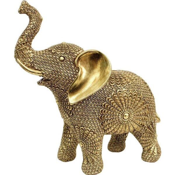 LVD Resin Candle Holder Eclectic Elephant Decoration 23.5x10x26cm Gold