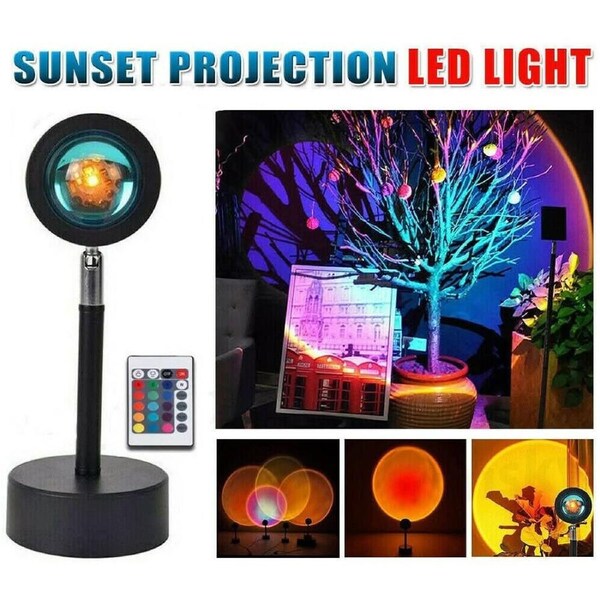 16 Colors Rainbow Sunset Projection Lamp LED Modern Romantic with Remote Control