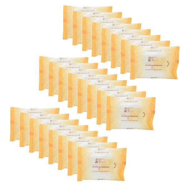 24x 25pc Purely Active Age Supreme Facial Wipes Makeup Remover Wet Tissue