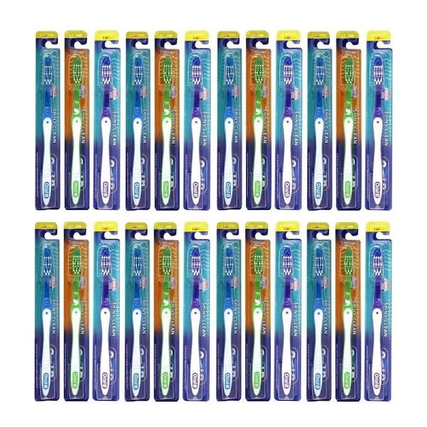 24PK Oral B Soft Shiny Clean Standard Toothbrush Teeth Cleaning Dental Care
