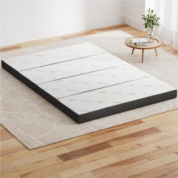 Giselle Folding Mattress Bamboo 4-Fold Foldable Sofa Lounge Foam Chair Portable Double