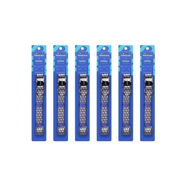 6PK Purina Total Care Dog Collar Fashion Medium Asst Adjustable Neck Strap