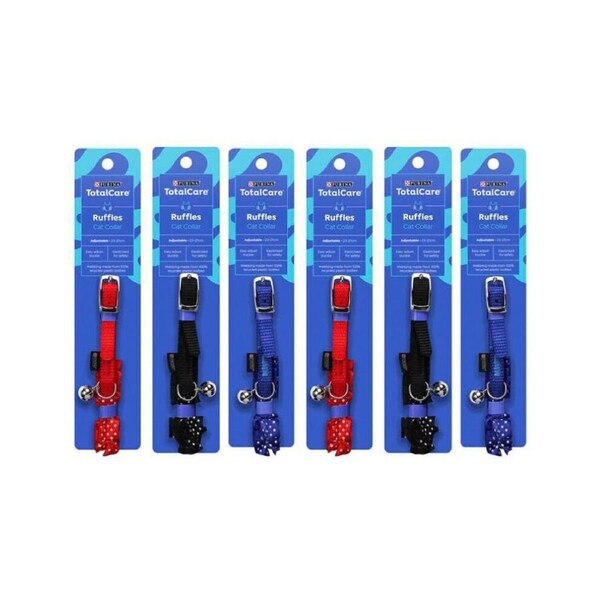 6PK Purina Total Care High-Visibility Cat Collar Assorted Adjustable Neck Strap