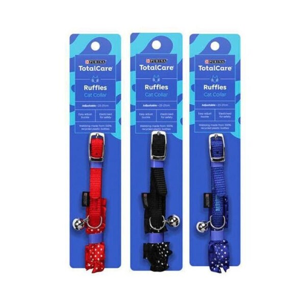3PK Purina Total Care High-Visibility Cat Collar Assorted Adjustable Neck Strap
