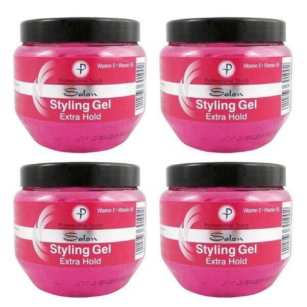 4PK Professional Touch Salon Extra Hold Hair Styling Gel 250ml For All Types