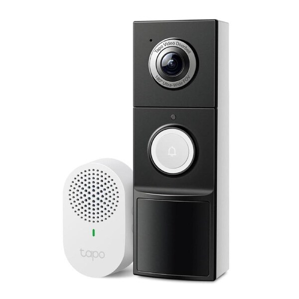 TP-Link Tapo Smart Video Doorbell (Battery or Wired, 5MP), Chime Included (Tapo D235)