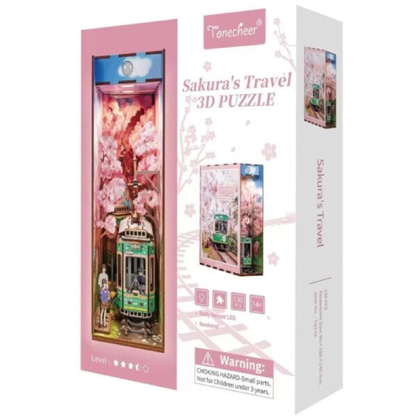 Tonecheer Book Nook 3D Puzzle Kit Sakura's Travel