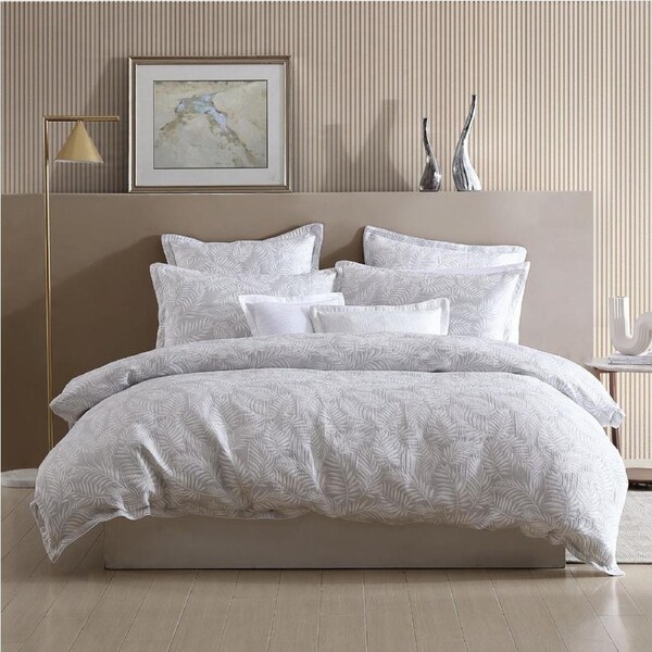 Platinum Collection KOKO SILVER Duvet Doona Quilt Cover Set - Queen Bed