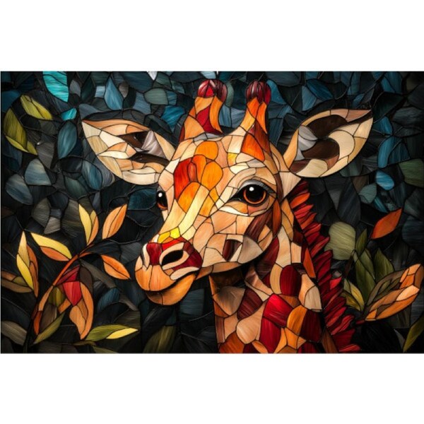 Gentle Giraffe Stained Glass Wooden Puzzle (Trippy Puzzle Co 300pcs)
