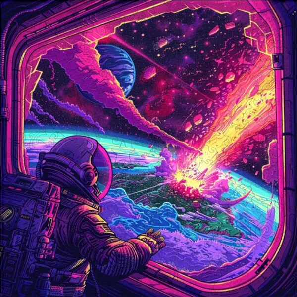 Cosmic Collision Wooden Puzzle (Trippy Puzzle Co 300pcs)