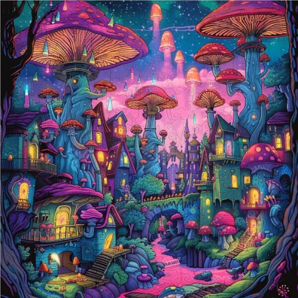 Shroompolis Wooden Puzzle (Trippy Puzzle Co 300pcs)