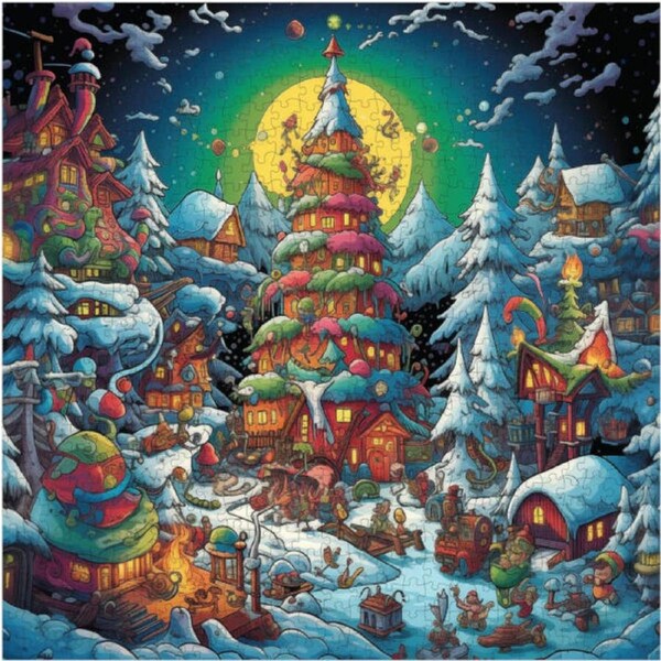 Snowflake Square Wooden Puzzle (Trippy Puzzle Co 300pcs)