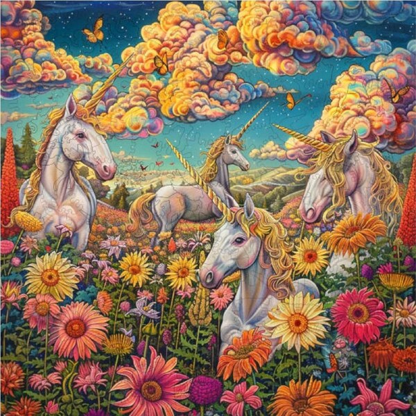 Unicorn Utopia Wooden Puzzle (Trippy Puzzle Co 300pcs)